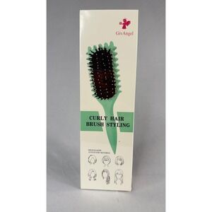 GivAngel Curly Hair Brush Styling High Density Nylon Bristles Anti-Static Green